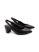 Décolleté slingback nera a punta donna