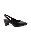 Décolleté slingback nera a punta donna