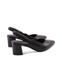 Décolleté slingback nera a punta donna