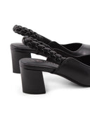 Décolleté slingback nera a punta donna