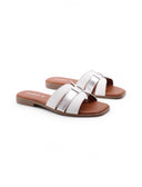 Ciabattina con dettaglio laminato donna