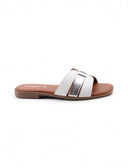 Ciabattina con dettaglio laminato donna
