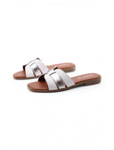 Ciabattina con dettaglio laminato donna