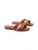 Ciabattina con dettaglio laminato donna