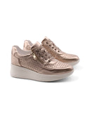 Scarpa in vera pelle con zeppa da donna