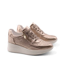Scarpa in vera pelle con zeppa da donna