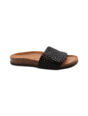 Ciabatta in pelle intrecciata da donna