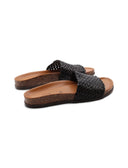 Ciabatta in pelle intrecciata da donna