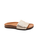 Ciabatta in pelle intrecciata da donna