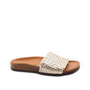 Ciabatta in pelle intrecciata da donna