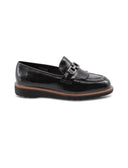 Mocassino in vernice con frange donna