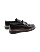 Mocassino in vernice con frange donna