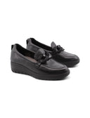 Mocassino in pelle con zeppa da donna