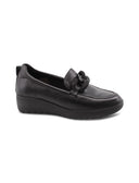Mocassino in pelle con zeppa da donna