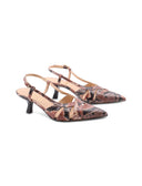 Décolleté slingback con stampa pitone