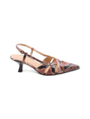 Décolleté slingback con stampa pitone