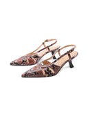 Décolleté slingback con stampa pitone