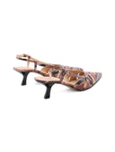 Décolleté slingback con stampa pitone