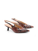Décolleté slingback con stampa pitone