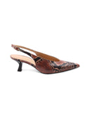 Décolleté slingback con stampa pitone