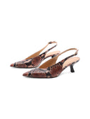 Décolleté slingback con stampa pitone