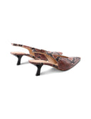 Décolleté slingback con stampa pitone