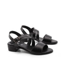 Sandalo nero con tacco da donna