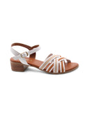 Sandalo multicolor in pelle da donna