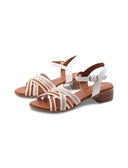 Sandalo multicolor in pelle da donna