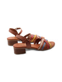 Sandalo multicolor in pelle da donna