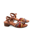 Sandalo multicolor in pelle da donna