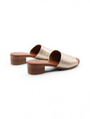 Ciabattina platino in pelle con tacco