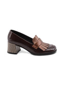 Mocassino in vernice con frange donna