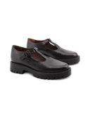 Ballerina bebè nera in pelle da donna