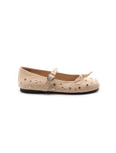 Ballerina in pelle con borchie donna