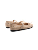 Ballerina in pelle con borchie donna
