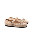 Ballerina in pelle con borchie donna