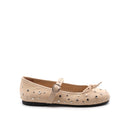 Ballerina in pelle con borchie donna