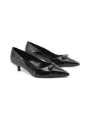 Kitten heel in vernice nera da donna