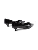 Kitten heel in vernice nera da donna