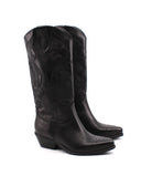 Stivale texano nero in pelle da donna
