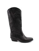 Stivale texano nero in pelle da donna