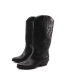 Stivale texano nero in pelle da donna