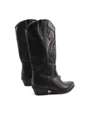 Stivale texano nero in pelle da donna