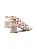 Sandalo con strass e tacco a blocco