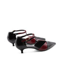 Kitten heel t-bar in vernice da donna