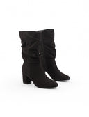 Stivaletto arricciato nero da donna
