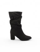 Stivaletto arricciato nero da donna