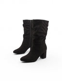 Stivaletto arricciato nero da donna