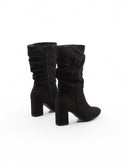 Stivaletto arricciato nero da donna